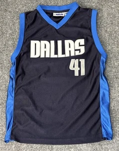 Dallas Mavericks Jersey Boys Medium (10-12) Blue Dirk Nowitzki 41 Shirt Youth - Picture 1 of 7