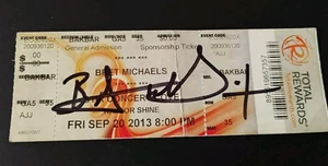 BRET MICHAELS POISON SINGER SIGNED VINTAGE ORIGINAL FULL CONCERT TICKET RARE - Picture 1 of 2