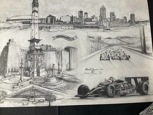 AJ Foyt Jr 4-time Indy 500 Winner 18.5x25.5 Limited Edition Print Signed - Picture 1 of 10