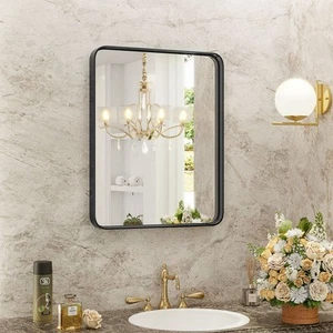 36"×24" Black Rectangle Farmhouse Bathroom Mirror Vanity Mirror - Picture 1 of 8
