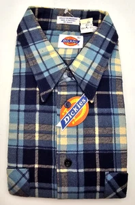 Dickies Flex Flannel Shirt Mens XL Relaxed Fit Long Sleeve Blue Plaid NWT - Picture 1 of 3