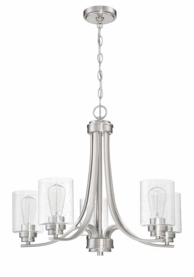 Craftmade 5 Light Bolden Chandelier Brushed Nickel 50525-bnk