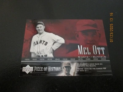 MEL OTT NEW YORK GIANTS 2002 UPPER DECK PIECE OF HISTORY  CARD #72 FREE SHIPPING - Image 1 of 2