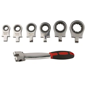7pcs Ratchet Wrench Tool Set with Quick Ratchet Heads 8 10 13 14 17 19mm Sizes - Picture 1 of 15