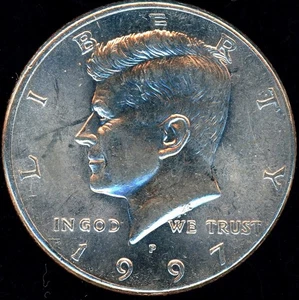1997-P KENNEDY HALF DOLLAR 1-COIN BRILLIANT ABOUT UNCIRCULATED - Picture 1 of 2