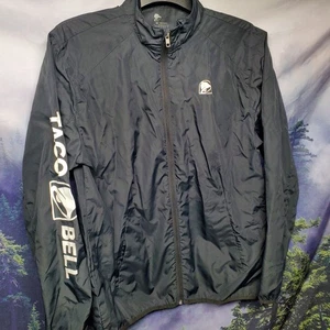 Taco Bell Size Medium Employee Uniform Windbreaker Jacket Black Fast Food - Picture 1 of 6