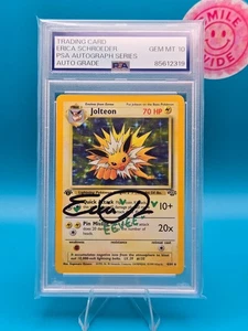 PSA Auto 10 - 1999 Pokemon, Jolteon-Holo, 1st Ed., Erica Schroeder Autograph - Picture 1 of 2