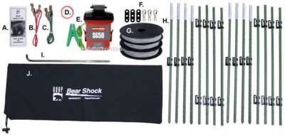 GOAWAYBEAR.COM UDAP Bear Shock Outfitter Fence with 8 four foot posts.