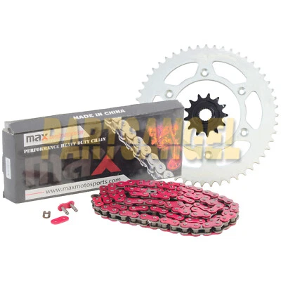 Kit de cadena de transmisión y piñones rojos para Honda CRF250 R CRF250R 2004-2010 Foto 1 de 4