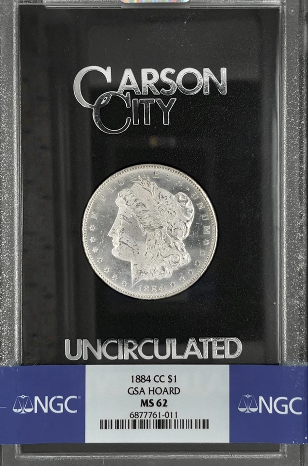 1884-CC Morgan Silver Dollar $1 Carson City GSA Hoard NGC MS62 - Image 1 of 4