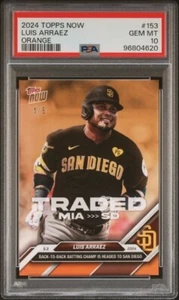 2024 Topps Now #153 Luis Arraez Orange Parallel /5 PSA 10 - Bild 1 von 2