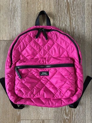 Mochila acolchada rosa POLO Ralph Lauren para niñas usada en excelente estado Foto 1 de 4