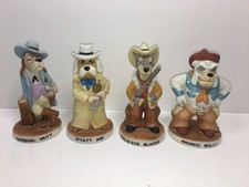 Gn- Set 4 Prairie Dog Dawg Collection Porcelain Figurine Western Cowboy
