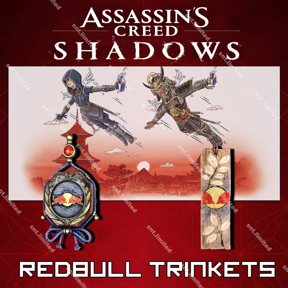 Assassins Creed Shadows RedBull Trinkets (Medalion & Wooden Plaque Trinket) - Image 1 of 1