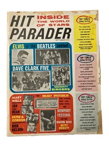 HIT PARADER MAGAZINE 1964 ELVIS vs.  BEATLES, RICKY NELSON ETC - Picture 1 of 5