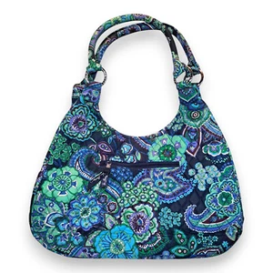 Vera Bradley Blue Rhapsody Retired Floral Hobo Magnetic Closure Shoulder Bag HTF - Picture 1 of 7