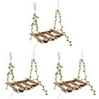  3 Pack Parrot Swing Wood Perch Bird Stand Hanging Chain Wooden