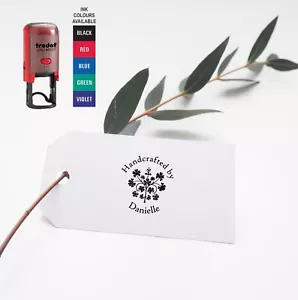 PERSONALISED HANDMADE BY SELF INKING RUBBER STAMP, CUSTOM NAME, BUSINESS, LOGO - Picture 1 of 14