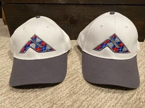 Vtg Pacific Headwear White/Gray Adjustable Hat Lot - 2 Total - Embroidered EUC - Picture 1 of 8