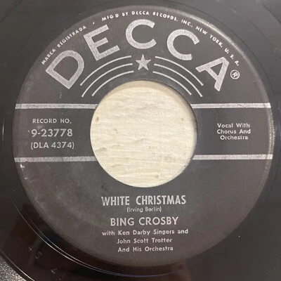Bing Crosby White Christmas / God Rest Ye Merry Gentlemen 7” 45 Decca VG+!!!! - Imagem 1 de 4