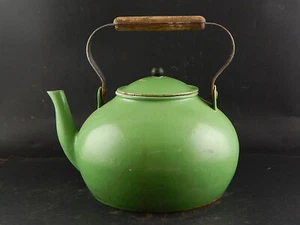 ANTICO GRANDE KETTLE BOLLITORE GHISA SMALTATA VERDE KITCHEN COLLECTION KG 4,8 - Picture 1 of 9