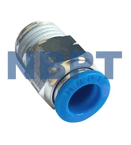 Straight 3/8 tube  OD  x 1/4 NPT Male  Push to Connect Air fitting 5 pcs - Picture 1 of 3