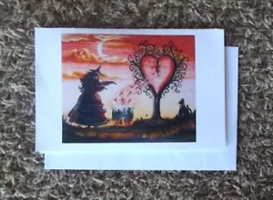 Hermosa tarjeta de San Valentín hecha a mano y sobre en el interior dice que te hechizo - Imagen 1 de 1