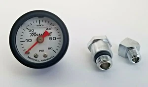 1970-Later Big Twin Shovelhead & Evolution "WHITE Face" Oil Pressure Gauge - Picture 1 of 1