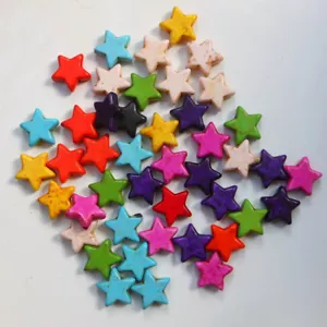 2 PERLES - ETOILES - HOWLITE - 8 COULEURS - 16 MM - Trou 1,5 MM - Epaisseur 5 MM - Foto 1 di 5