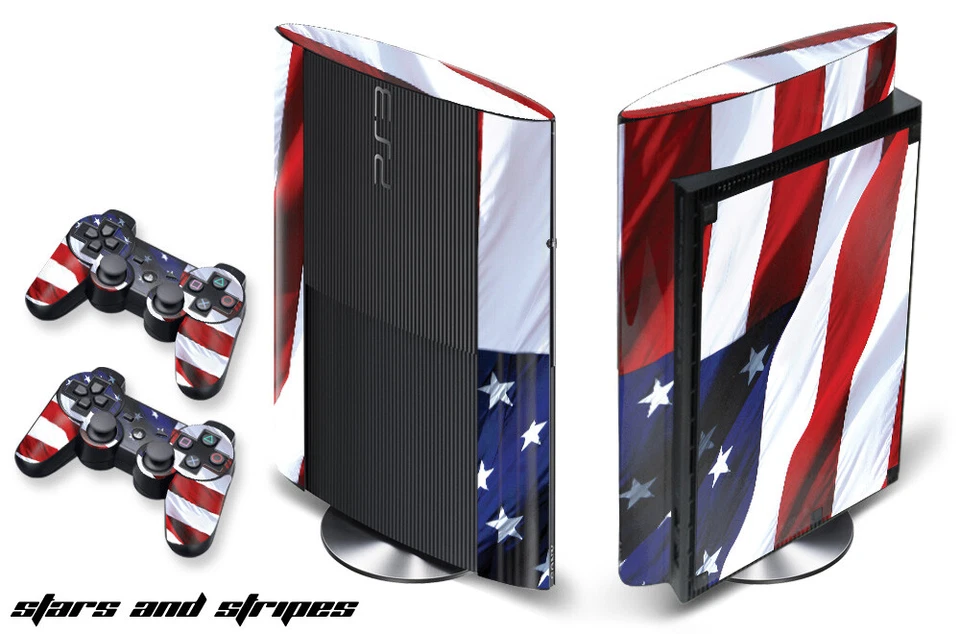 Skin Decal Wrap For PS3 Super Slim PlayStation 3  Console + Controller Stars n S - Image 1 of 1