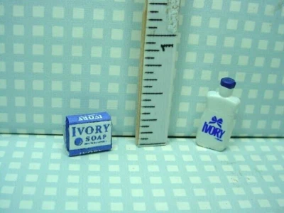 Miniature Hand Soap (2) Bar #MUL3860 and Bottle #MUL965 - 1/12th Scale - Image 1 of 2