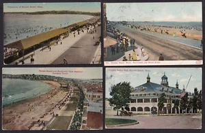 1910-1912 Revere Beach MA lotto di 4 cartoline 3 usate, 1 mai usate, Massachusetts - Foto 1 di 2