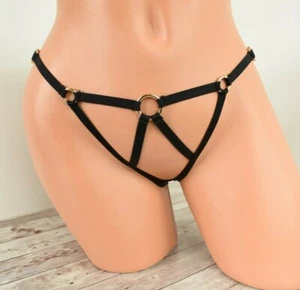 Victoria's Secret MEDIANA *MUY SEXY* BRAGUITA CHEEKINI SIN ENTREPIERNA CON TIRAS *Negra* - Imagen 1 de 8