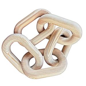 "Eslabones de cadena de madera decorativos decoración 21"" granja rústica 5 eslabones beige" - Imagen 1 de 2