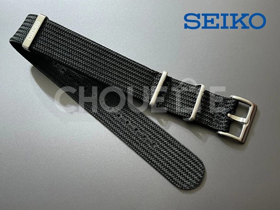 OEM SEIKO Prospex SLA057 8L35-01L0 20mm Black Seichu Fabric Strap - L0N3015J0