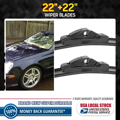 Juego de pares de limpiaparabrisas de 2*22 pulgadas PARA MERCEDES-BENZ C240 CLK320 04-05 Foto 1 de 4