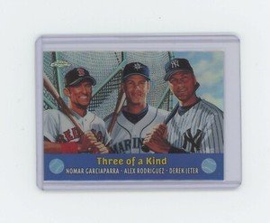 2000 Topps Chrome Derek Jeter Garciaparra Rodriguez Three of a Kind Refractor