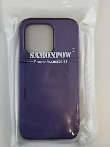 Funda Samonpow para iPhone 15 y 15 Pro con tarjetero púrpura a prueba de golpes 6,1" - Imagen 1 de 4