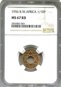 British West Africa - 1956 1/10d KM#32 in NGC MS67 RED - Picture 1 of 2
