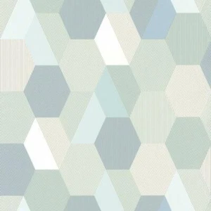 100107077 - Spaces Hexagons Green Casadeco Wallpaper - Picture 1 of 2