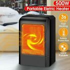 Portable Ceramic Mini Heater Wall Outlet Plug In Space Heater 500W Timer Digital