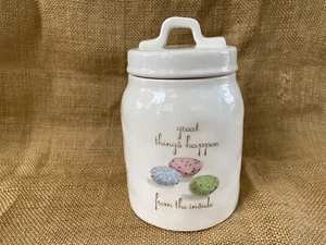 Rae Dunn Artisan Collection by Magenta Speckled Egg Small Easter Canister - Picture 1 of 5