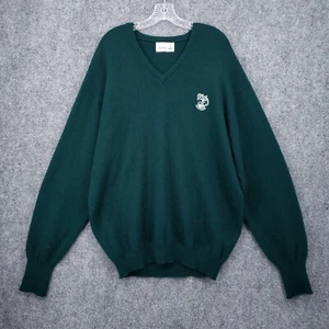 Turnberry Scotland Sweater Mens 44 Green Wool Angora Pullover V Neck Jumper - Picture 1 of 11