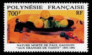 Französisch Polynesien Scott 566 postfrisch ** Gaugin Art Oranges of Tahiti Briefmarke von 1991 - Bild 1 von 1