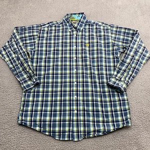 Cinch Shirt Adult Medium Blue Yellow Button Up Cowboy Western Adult Mens - Picture 1 of 12
