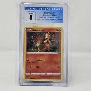 2021 Pokemon Battle Styles Black Star Promo Charmander CGC 8 NM/Mint Cosmic Holo - Bild 1 von 3