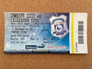 2011/12 CARDIFF CITY V LEICESTER CITY 21-09-2011 CARLING LEAGUE CUP TICKET - Picture 1 of 1