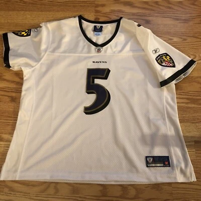 Camiseta deportiva para mujer Baltimore Ravens Joe Flacco #5 talla XXL Reebok NFL Onfield Foto 1 de 4