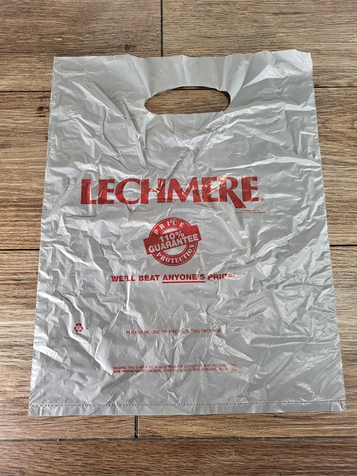 Bolsa de plástico gris vintage Lechmere 10"×12" Foto 1 de 1