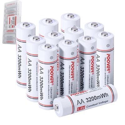 AA Batteries Rechargeable Lithium-Ion 1.5v  LiIon 3200mWh Double A / AA Charger - Image 1 of 4